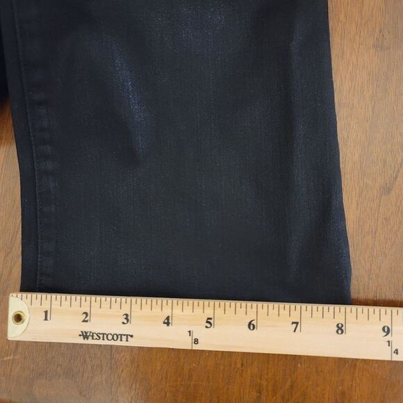 Madewell Petite‎ Kick Out Crop Jeans: Coated Edition in True Black Wash Size P29 - Picture 13 of 15